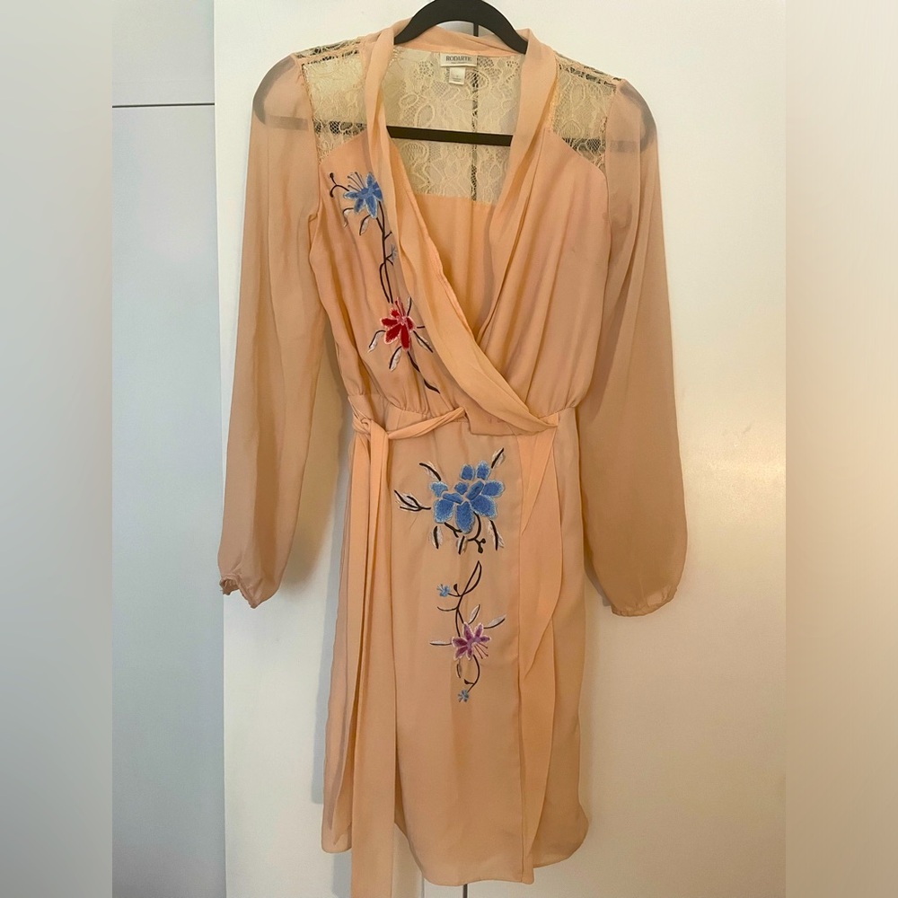 Rodarte for target blush wrap dress with floral detail